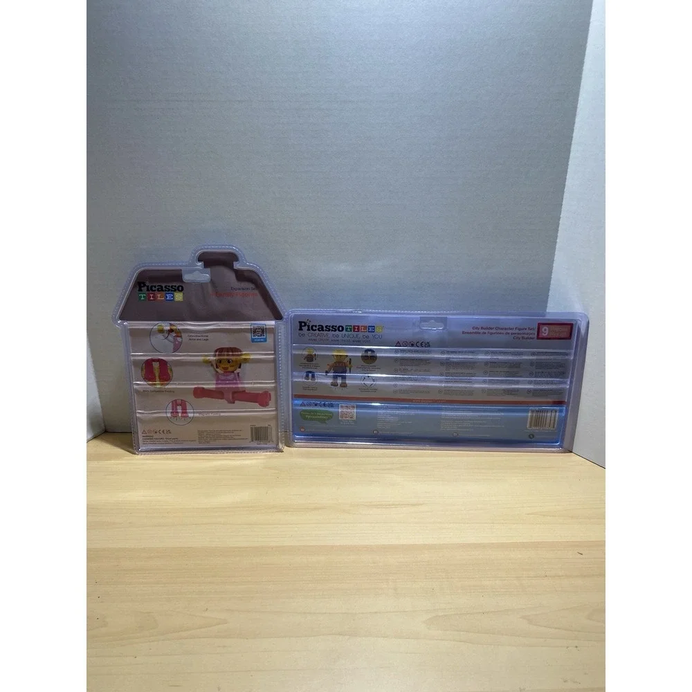 PicassoTiles Toy Figures 4 Pack Multicolored Magnetic Building Blocks (2 Sets)
